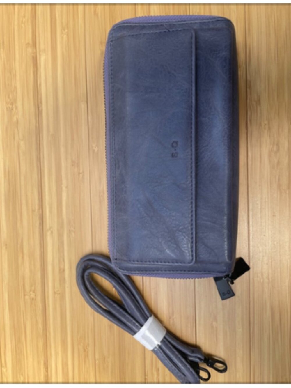 S-Q Brand Women's Wallet 'Florrie' Double Zip-Around - Purple - Crossbody Strap
